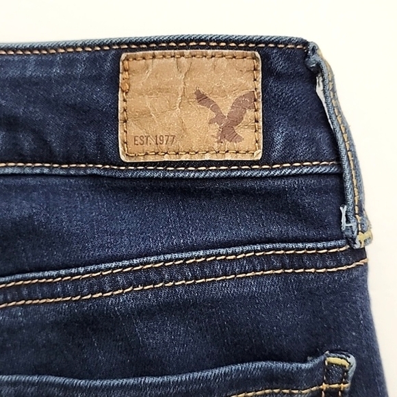 American Eagle Outfitters Women's Dark Wash Blue Skinny Jeans Stretch Sz 10 Long - Picture 5 of 15